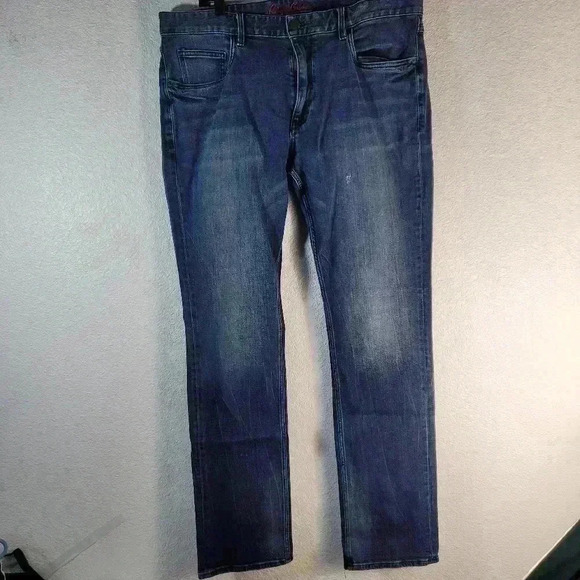 Robert Graham Jeans Mens 38x34 Dark Blue Straight Leg Cotton Tailored Kipling - Picture 1 of 8
